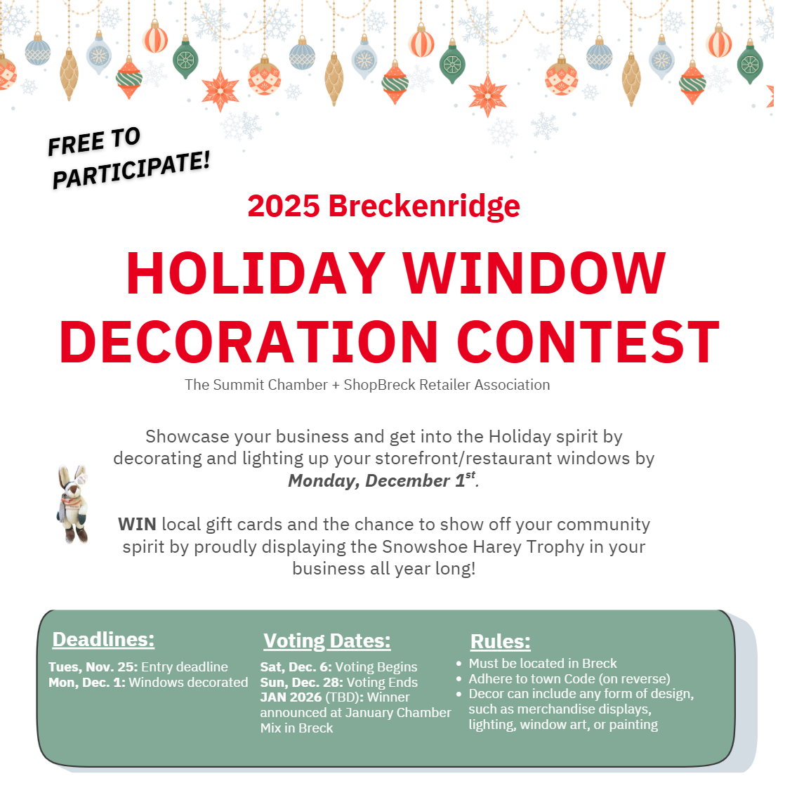 2025 holiday window decorating contest breckenridge businesses